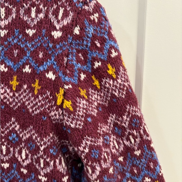 LL Bean Cotton Ragg Fair Isle Cardigan Sweater - Picture 15 of 15